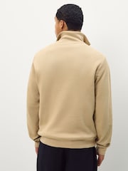 Lacoste Brown Regular Fit High Neck Zipped Sweatshirt - Image 2 of 5