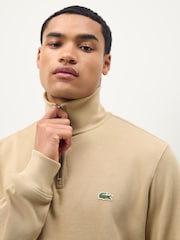 Lacoste Brown Regular Fit High Neck Zipped Sweatshirt - Image 3 of 5