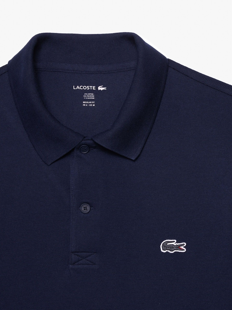 Lacoste Blue Regular Fit Long Sleeve Cotton Ottoman Polo Shirt - Image 6 of 6 Lacoste Blue Regular Fit Long Sleeve Cotton Ottoman Polo Shirt - Image 6 of 6