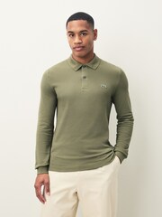 Lacoste Green Slim Fit Original L.12.12  Long Sleeve Polo Shirt - Image 1 of 4