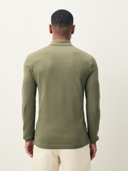Lacoste Green Slim Fit Original L.12.12  Long Sleeve Polo Shirt - Image 2 of 4