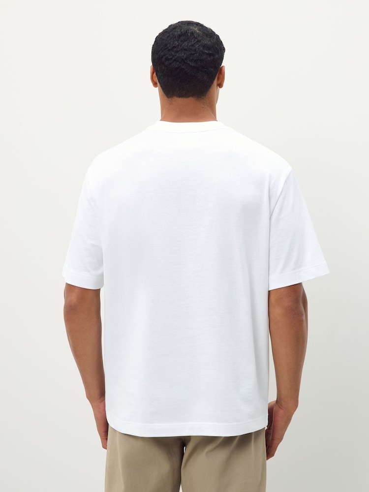 Lacoste White Loose Fit Heavy Cotton Jersey T-Shirt - Image 2 of 5