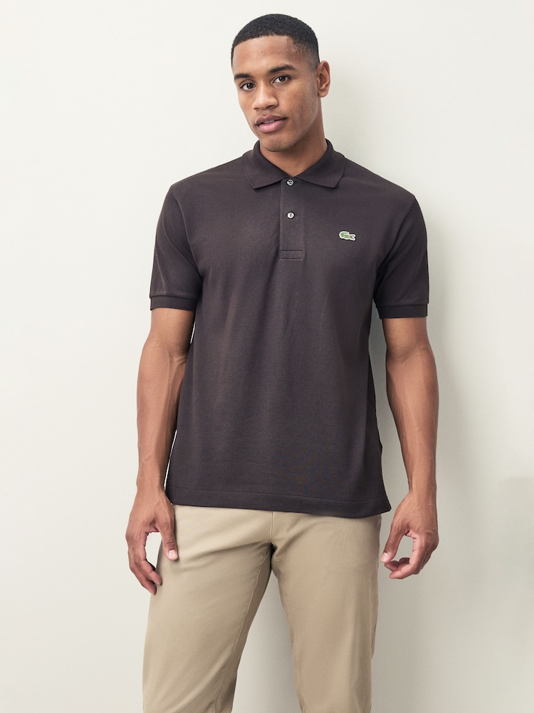 Lacoste Brown Petite Original L.12.12 Piqué Cotton Polo Shirt - Image 1 of 4 Lacoste Brown Petite Original L.12.12 Piqué Cotton Polo Shirt - Image 1 of 4