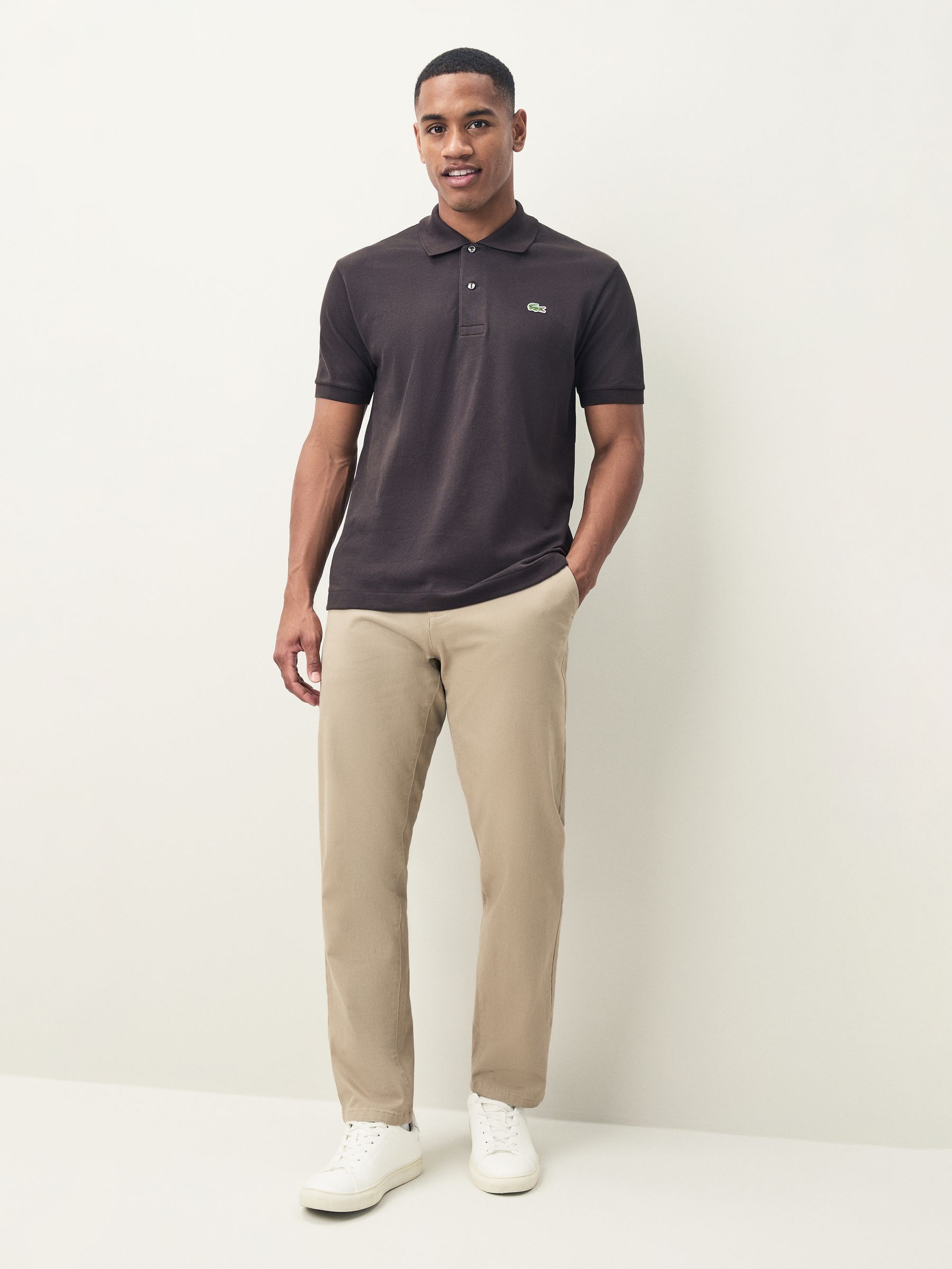 Buy Lacoste Dark Brown Classic Fit L.12.12 Polo Shirt from the