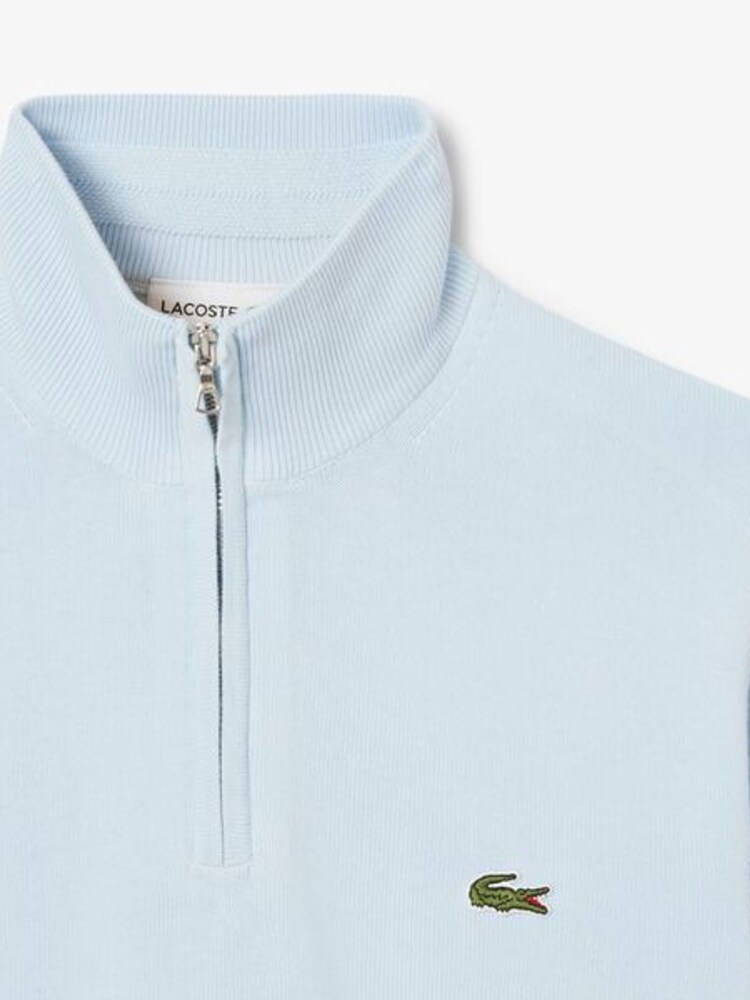 Lacoste Regular Fit Blue High Zipped Neck Sweater - Image 3 of 3