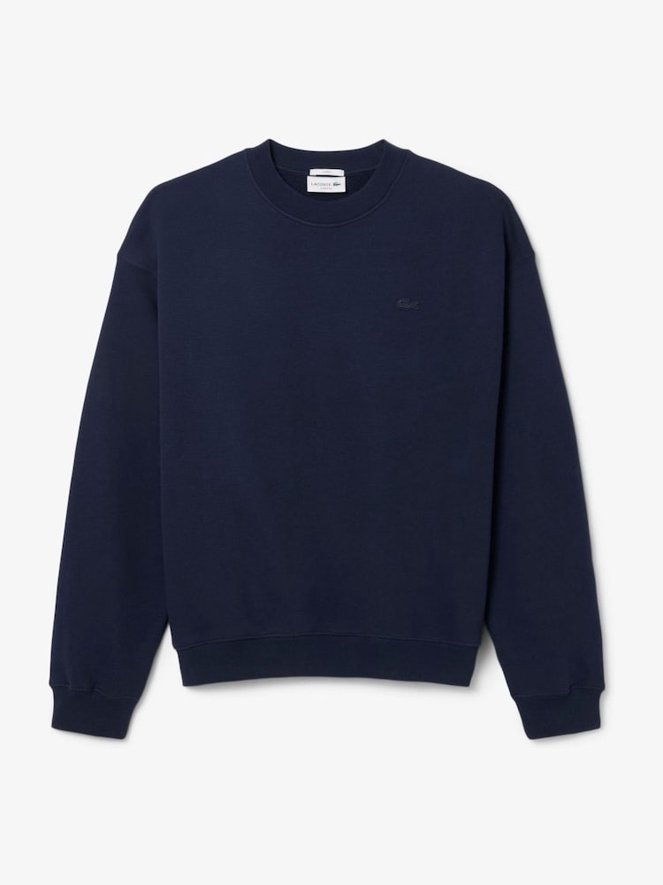 Lacoste Blue Loose Fit Fleece Sweatshirt - Image 1 of 2