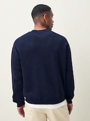 Lacoste Blue Loose Fit Fleece Sweatshirt - Image 3 of 6