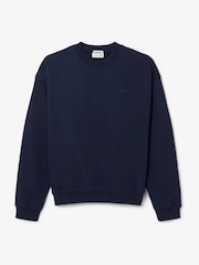 Lacoste Blue Loose Fit Fleece Sweatshirt - Image 5 of 6