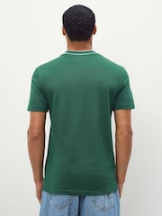 Lacoste Green Stretch Piqué Stripe Collar T-Shirt - Image 2 of 4