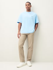 Lacoste Blue Loose Fit Heavy Cotton Jersey T-Shirt - Image 3 of 4