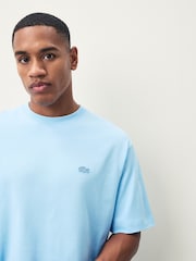 Lacoste Blue Loose Fit Heavy Cotton Jersey T-Shirt - Image 4 of 4