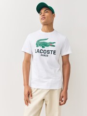 Lacoste White Regular Fit Printed Jersey T-Shirt - Image 2 of 5