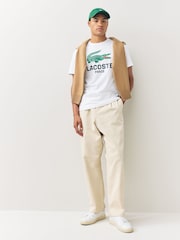Lacoste White Regular Fit Printed Jersey T-Shirt - Image 3 of 5