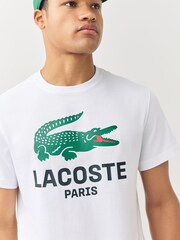 Lacoste White Regular Fit Printed Jersey T-Shirt - Image 5 of 5