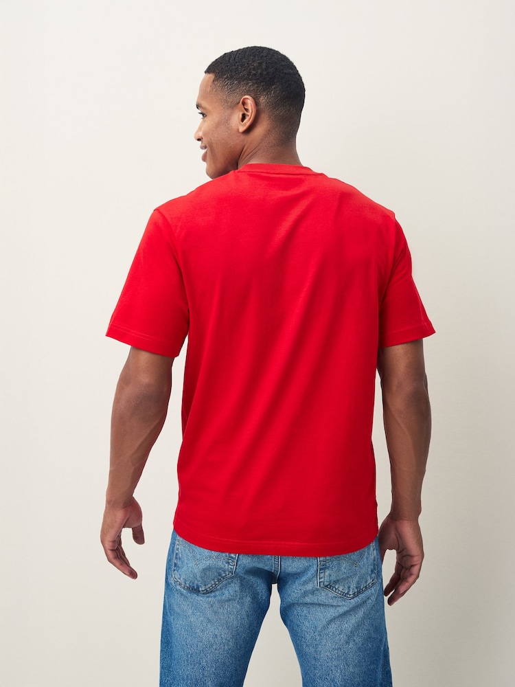 Lacoste Cranberry Red Luxury Pima Cotton T-Shirt - Image 2 of 5 Lacoste Cranberry Red Luxury Pima Cotton T-Shirt - Image 2 of 5