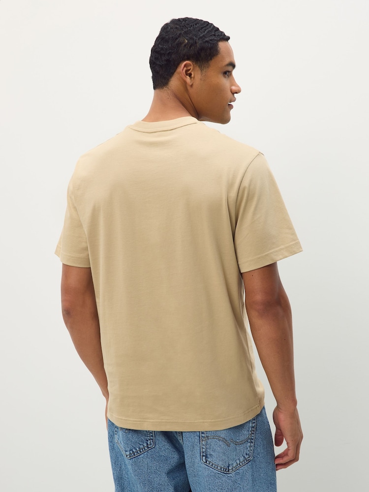 Lacoste Beige Luxury Pima Cotton T-Shirt - Image 2 of 7 Lacoste Beige Luxury Pima Cotton T-Shirt - Image 2 of 7