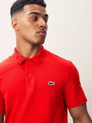 Lacoste Regular Fit Red Cotton Ottoman Polo Shirt - Image 2 of 5