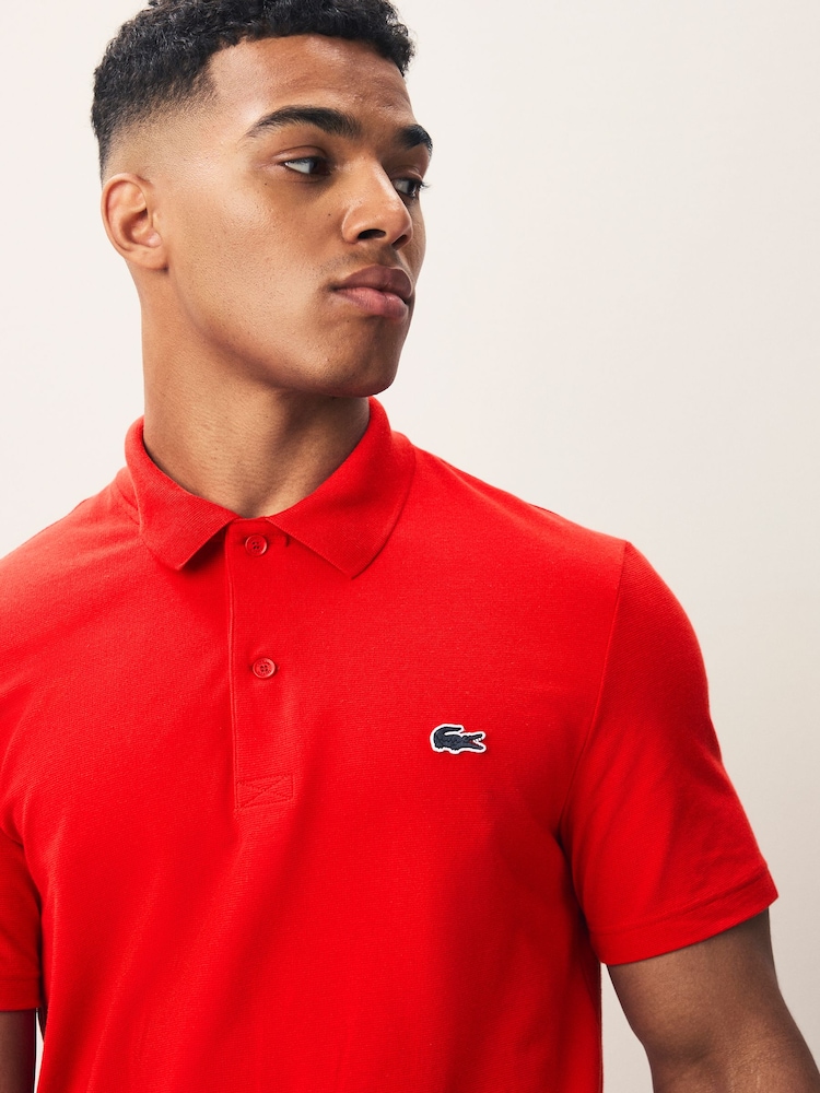 Lacoste Regular Fit Red Cotton Ottoman Polo Shirt - Image 2 of 5