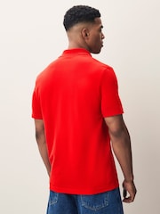 Lacoste Regular Fit Red Cotton Ottoman Polo Shirt - Image 3 of 5