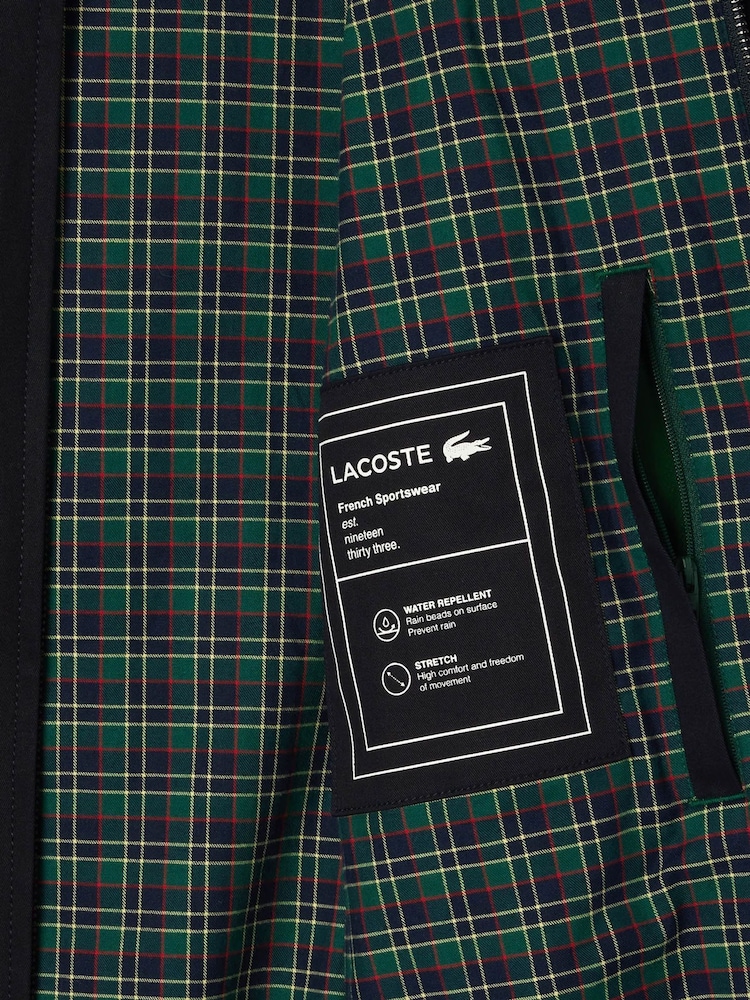 Lacoste Blue Waterproof Twill Harrington Jacket - Image 8 of 8 Lacoste Blue Waterproof Twill Harrington Jacket - Image 8 of 8