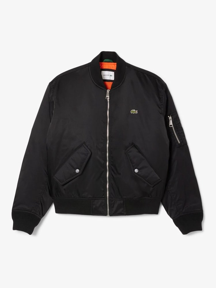 Lacoste Black Water Repellent Padded Bomber Jacket - Image 1 of 3