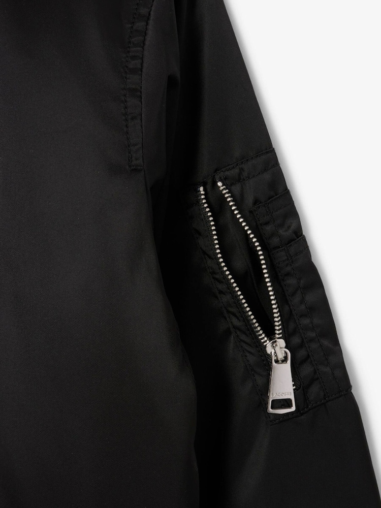 Lacoste Black Water Repellent Padded Bomber Jacket - Image 2 of 3
