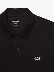 Lacoste Black Chrome Regular Fit Cotton Blend Ottoman Polo Shirt - Image 6 of 7