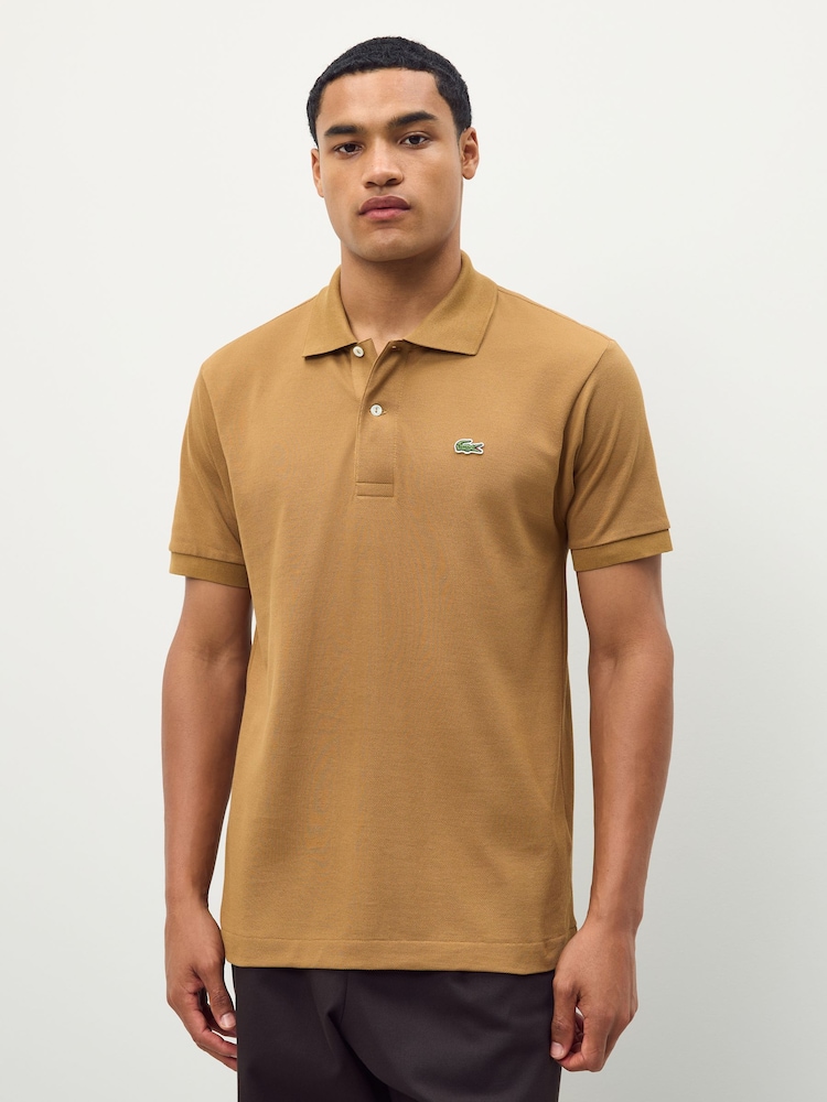 Lacoste Brown Petite Original L.12.12 Piqué Cotton Polo Shirt - Image 1 of 6 Lacoste Brown Petite Original L.12.12 Piqué Cotton Polo Shirt - Image 1 of 6