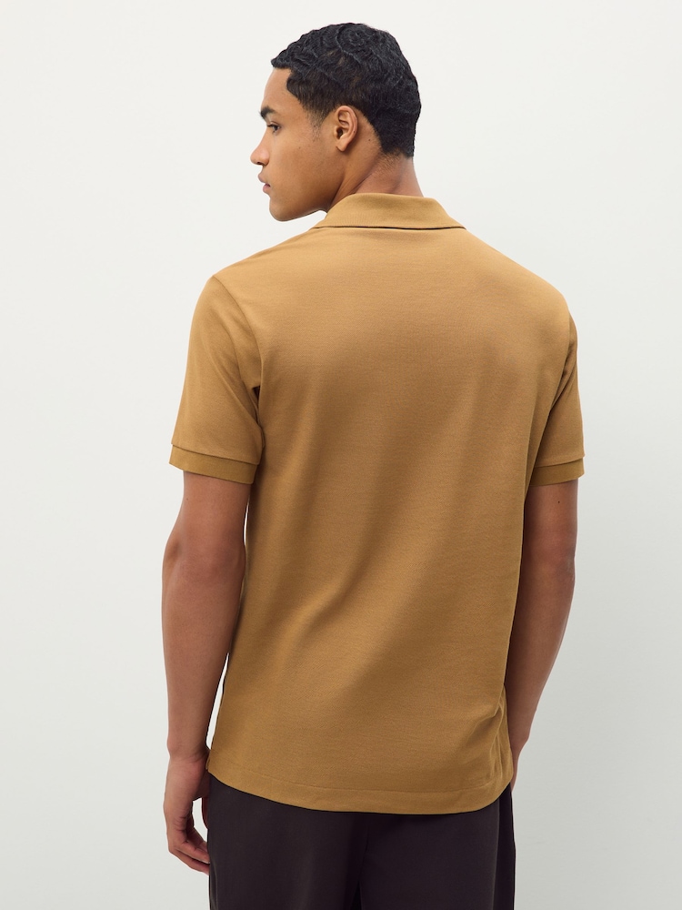 Lacoste Brown Petite Original L.12.12 Piqué Cotton Polo Shirt - Image 2 of 6 Lacoste Brown Petite Original L.12.12 Piqué Cotton Polo Shirt - Image 2 of 6