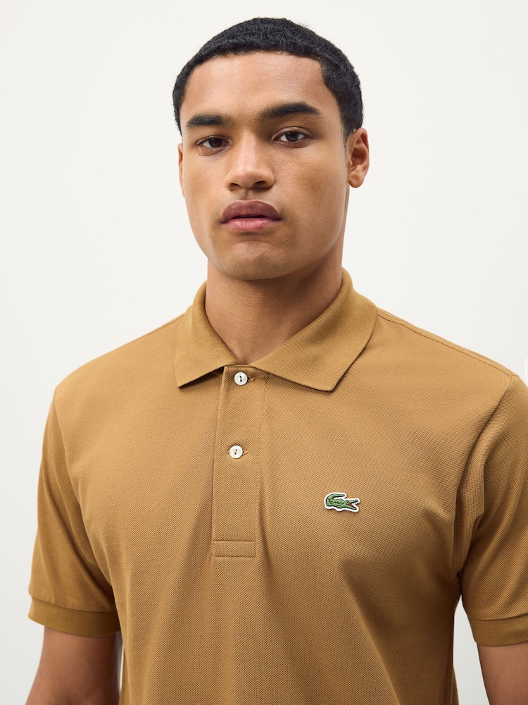 Lacoste Brown Petite Original L.12.12 Piqué Cotton Polo Shirt - Image 6 of 6 Lacoste Brown Petite Original L.12.12 Piqué Cotton Polo Shirt - Image 6 of 6
