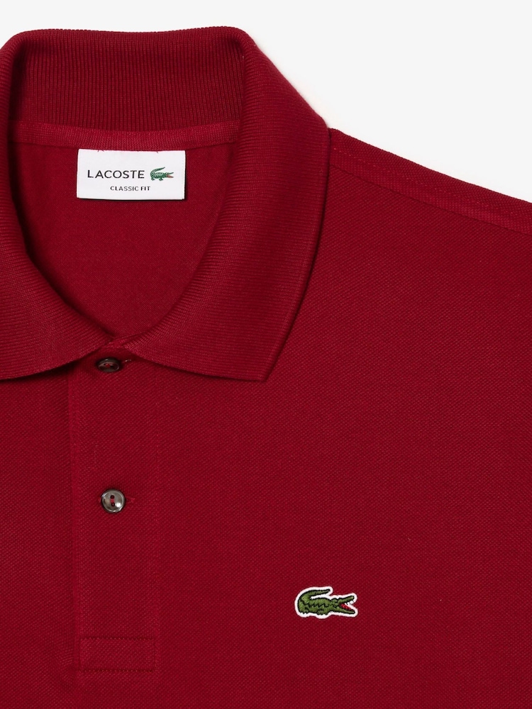 Lacoste Red Original L.12.12 Petit Piqué Cotton Polo Shirt - Image 2 of 3