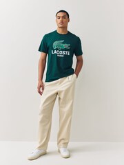 Lacoste Green Regular Fit Printed Jersey T-Shirt - Image 3 of 5
