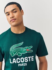 Lacoste Green Regular Fit Printed Jersey T-Shirt - Image 5 of 5