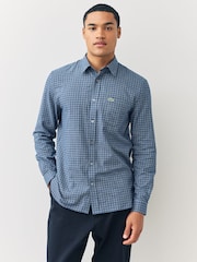 Lacoste Blue Small Check Flannel Shirt - Image 1 of 4