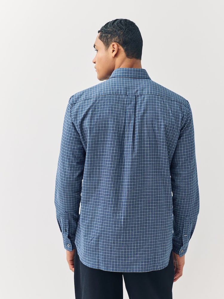 Lacoste Blue Small Check Flannel Shirt - Image 2 of 4