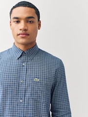 Lacoste Blue Small Check Flannel Shirt - Image 3 of 4