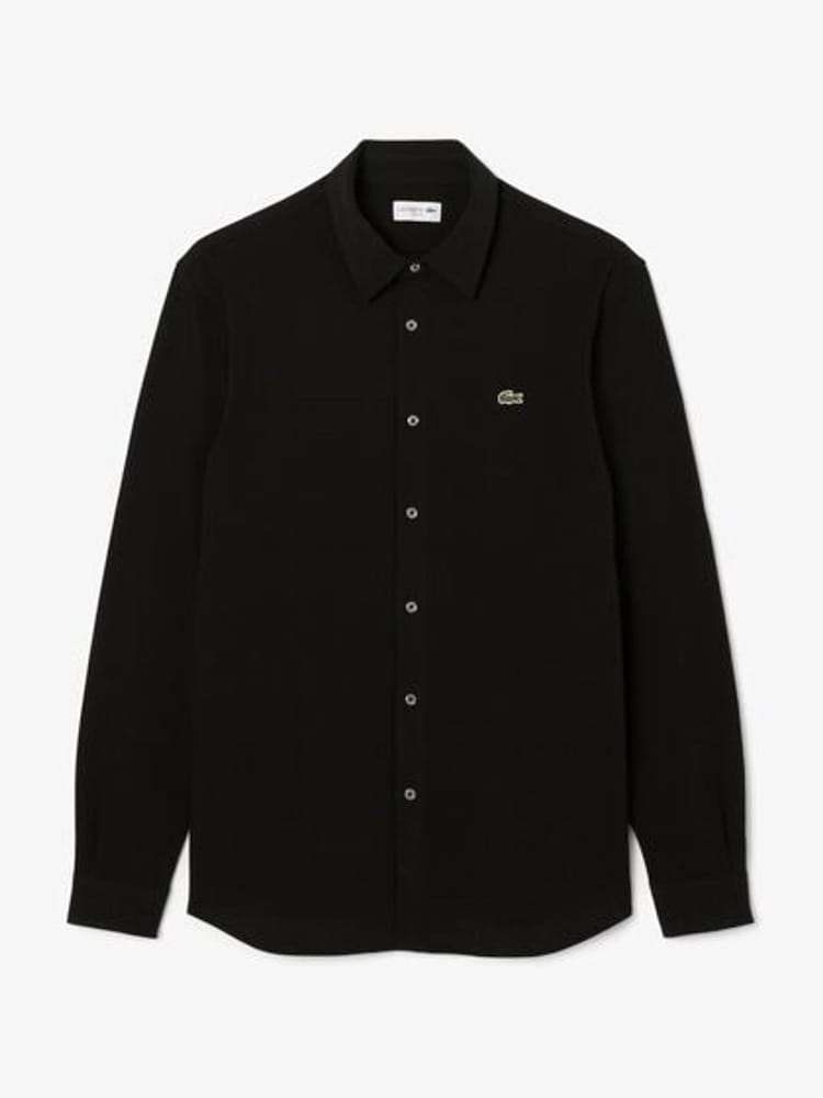 Lacoste Black Slim Fit Cotton Piqué Shirt - Image 1 of 3
