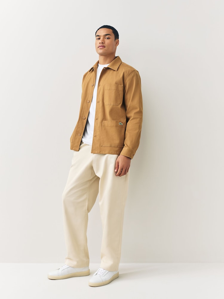 Lacoste Brown Woven Overshirt - Image 1 of 4