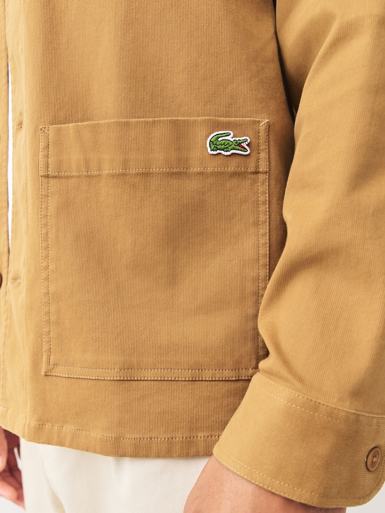 Lacoste Brown Woven Overshirt - Image 4 of 4