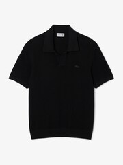 Lacoste Textured Cotton and Wool Blend Buttonless Polo Shirt - Bild 1 von 3