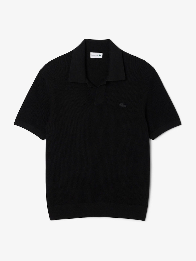 Lacoste Textured Cotton and Wool Blend Buttonless Polo Shirt - Bild 1 von 3