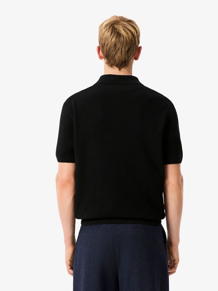 Lacoste Textured Cotton and Wool Blend Buttonless Polo Shirt - Bild 3 von 3