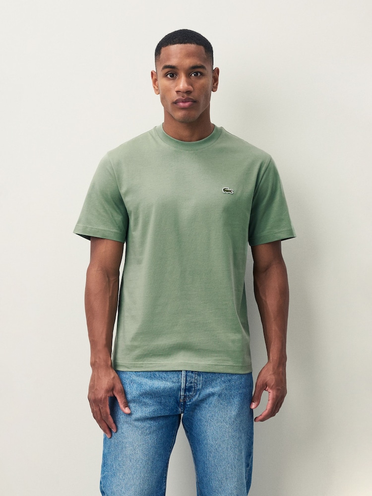 Lacoste Olive Green Luxury Pima Cotton T-Shirt - Image 1 of 5 Lacoste Olive Green Luxury Pima Cotton T-Shirt - Image 1 of 5