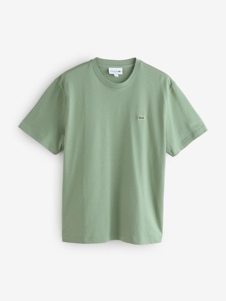 Lacoste Olive Green Luxury Pima Cotton T-Shirt - Image 5 of 5 Lacoste Olive Green Luxury Pima Cotton T-Shirt - Image 5 of 5