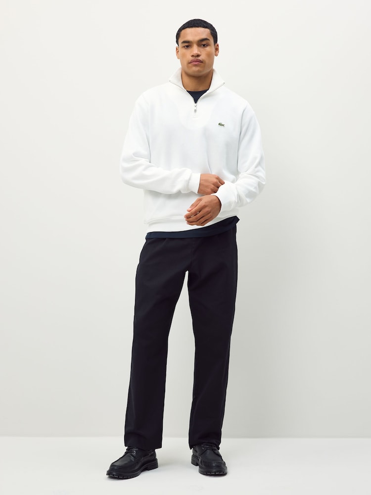 Lacoste White Regular Fit High Neck Zipped Sweatshirt - Image 2 of 6 Lacoste White Regular Fit High Neck Zipped Sweatshirt - Image 2 of 6