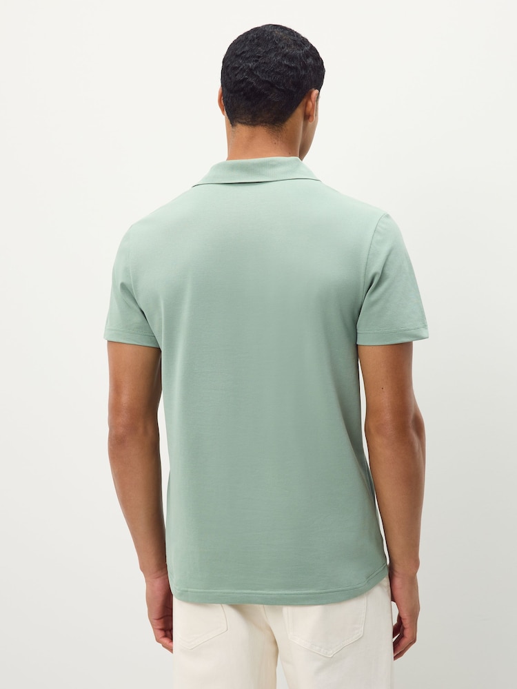 Lacoste Olive Green Regular Fit Cotton Blend Ottoman Polo Shirt - Image 2 of 6 Lacoste Olive Green Regular Fit Cotton Blend Ottoman Polo Shirt - Image 2 of 6