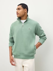 Lacoste Green Regular Fit High Neck Zipped Sweatshirt - Image 2 of 5