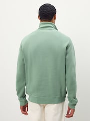 Lacoste Green Regular Fit High Neck Zipped Sweatshirt - Image 3 of 5