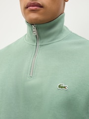 Lacoste Green Regular Fit High Neck Zipped Sweatshirt - Image 5 of 5