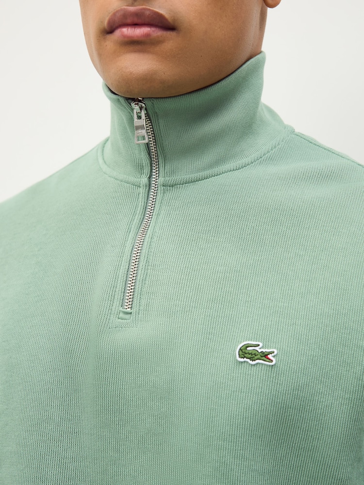 Lacoste Green Regular Fit High Neck Zipped Sweatshirt - Image 5 of 5 Lacoste Green Regular Fit High Neck Zipped Sweatshirt - Image 5 of 5
